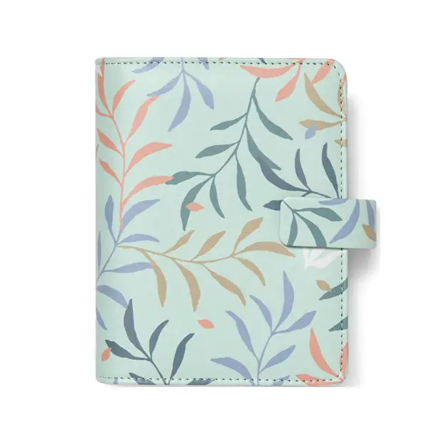 1x Organiser f.to Pocket 146x128x36mm c/cinturino fantasia Botanical menta Filofax