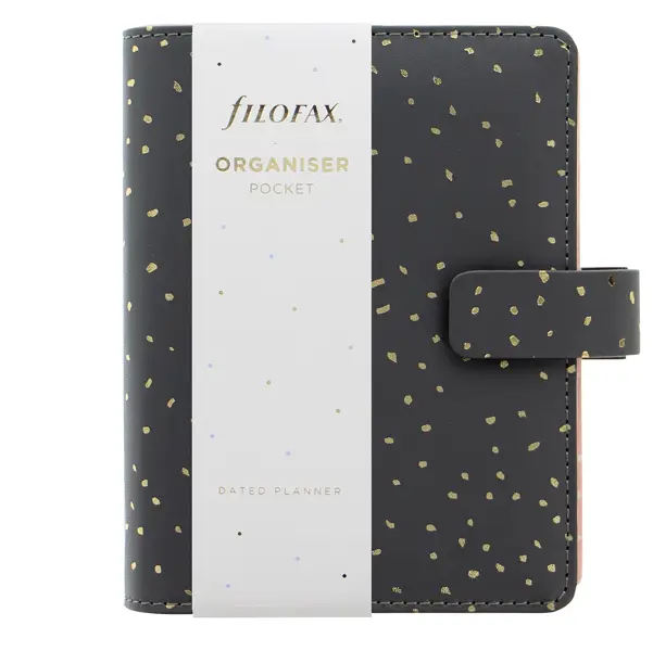1x Organiser f.to Pocket 146x128x36mm c/cinturino Confetti nero Filofax