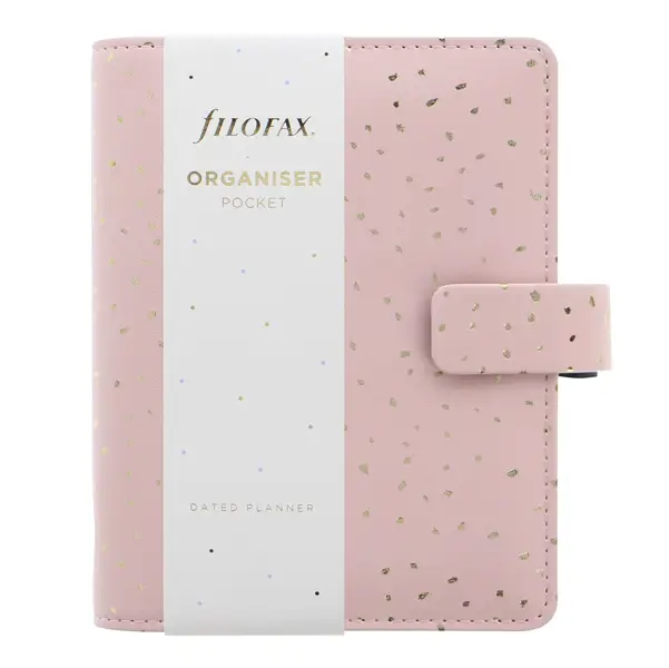 1x Organiser f.to Pocket 146x128x36mm c/cinturino Confetti rosa Filofax