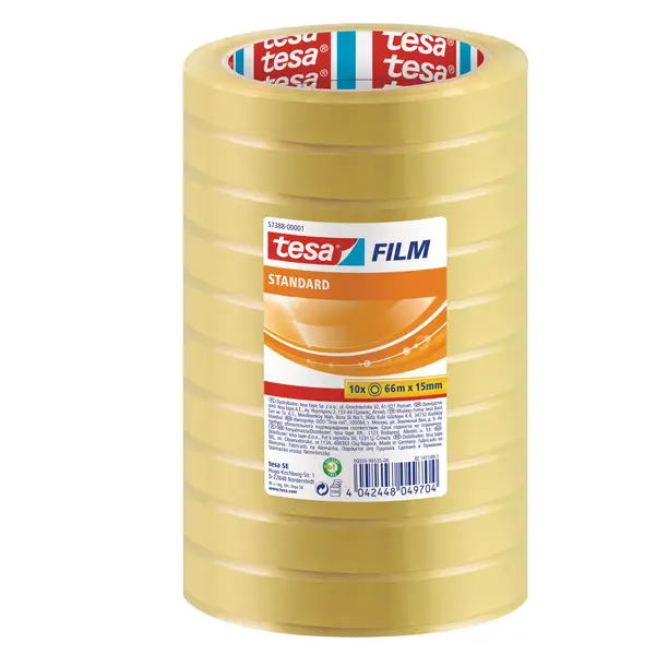 1x Torre 10 nastri adesivi tesafilm 66mx15mm Tesa