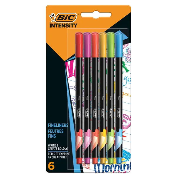 1x Astuccio 6 fineliner Intensity 0,8mm colori assortiti Rainbow BIC