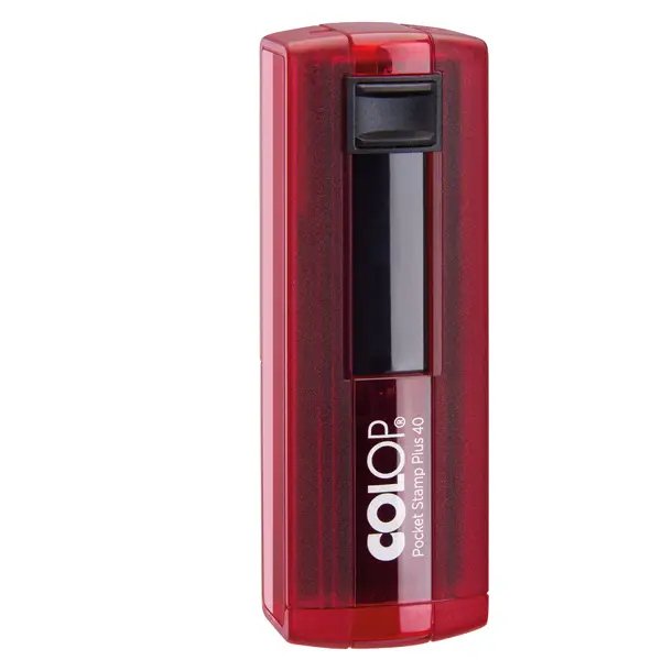 1x Timbro Pocket Stamp Plus 40 23 x 59 mm - 6 righe autoinch.rosso rubino Colop