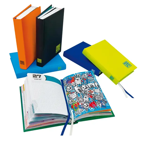 6x Diario maschile 12 mesi copertina soft touch in colori assortiti Blasetti
