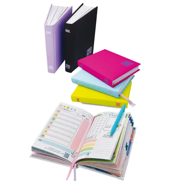 6x Diario femminile 12 mesi copertina soft touch in colori assortiti Blasetti