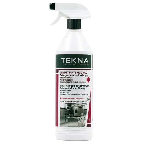 1x Disinfettante multiuso senza risciacquo non profumato 1lt Tekna