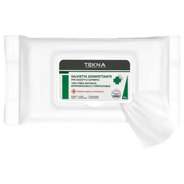 1x Flow pack 50 salviette disinfettanti per superfici Tekna