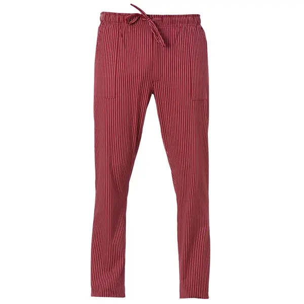 1x Pantalone da cuoco Enrico Tg. M gessato bordeaux