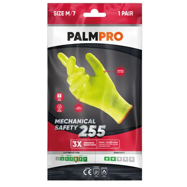 1x Coppia di guanti mechanical safety giallo fluo palmpro 255 tg.XL Icoguanti