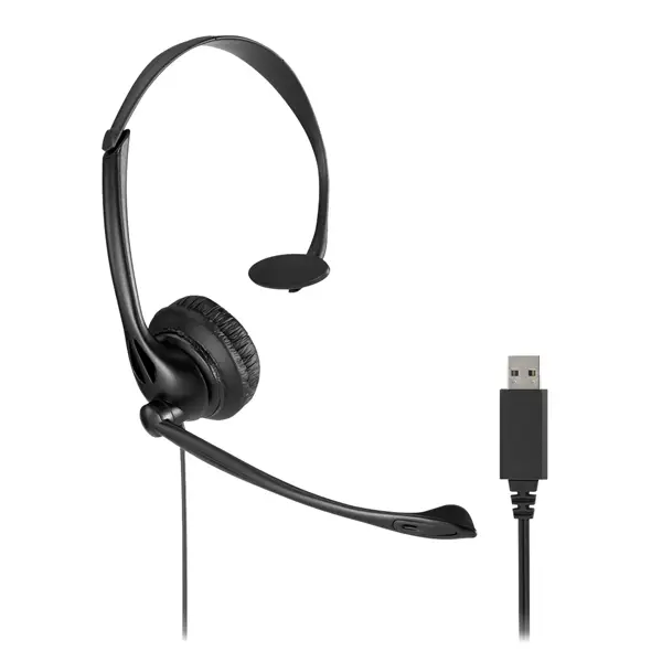 1x Cuffie mono USB-A classiche con microfono e controllo del volume-Kensington