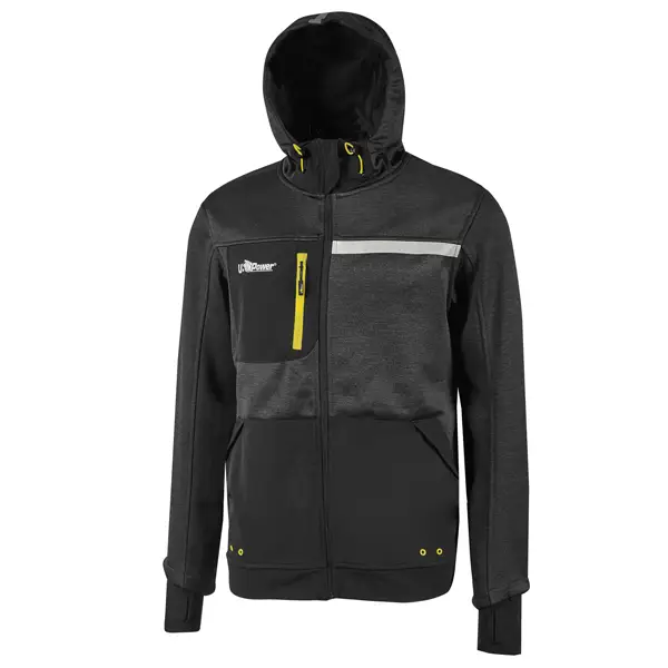 1x Felpa Galaxy Tg. L nero-giallo U-power