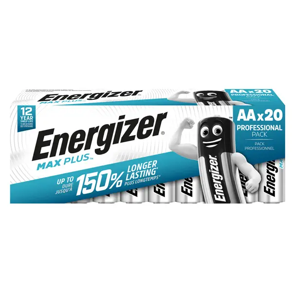 1x Blister da 20 Pile Alcaline Max Plus Stilo AA E91 DP20 60/120-Energizer