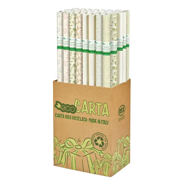 50x Rotolo carta regalo Erba 70cmx2mt fantasie assortite Sadoch