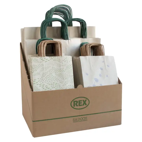 1x Espositore 100 shopper Carta Erba formati assortiti Sadoch