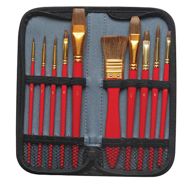 1x Astuccio 10 pennelli in pony assortiti per acquerello DOM