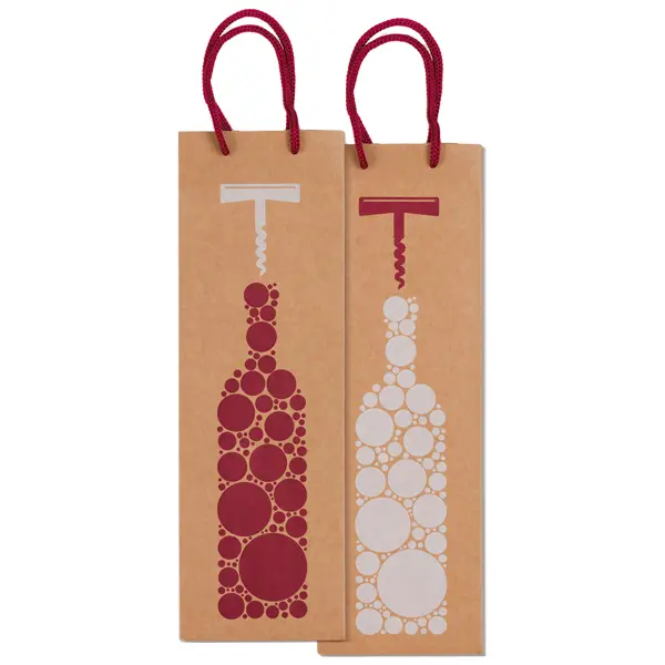 10x Portabottiglie natale carta kraft c/stampa fantasia 37x12x9cm Sadoch-stagionale