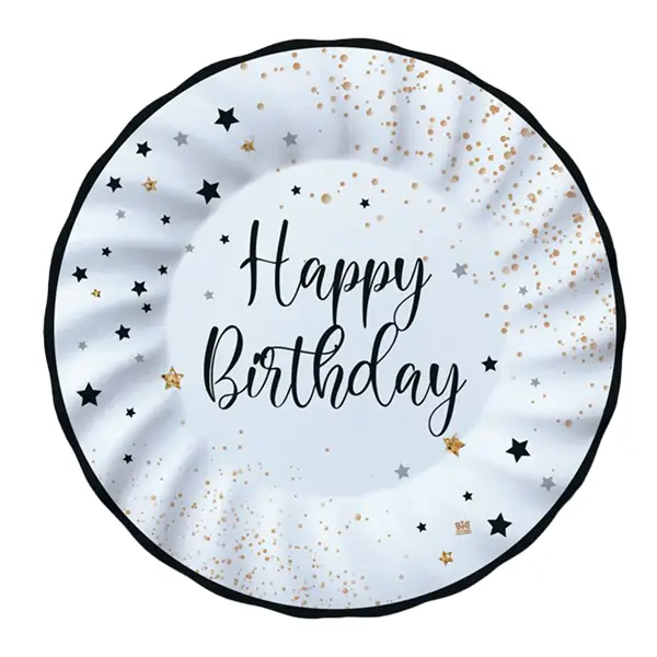 1x 8 piatti D25cm Happy Birthday Big Party
