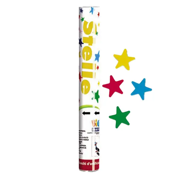 12x Sparacoriandoli Cannon Stelle assortite gittata 8mt Big Party