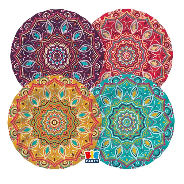 1x 8 piatti D25cm Mandala Big Party