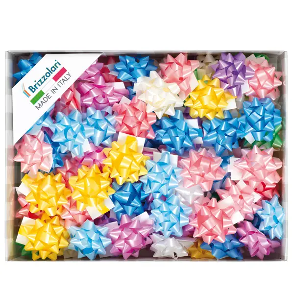 1x 100 stelle nastro liscio 6800 10mmxD5cm colori assortiti primavera Brizzolari