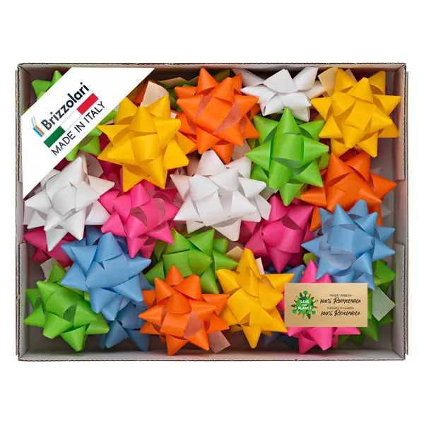 1x 100 stelle nastro similpaper 10mmxD5cm colori assortiti primavera Brizzolari
