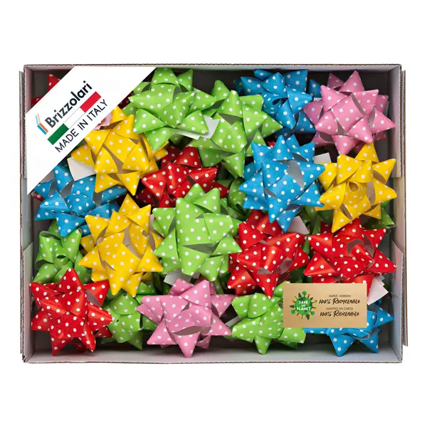 1x 50 stelle nastro ecocarta 15mmxD6,5cm fantasie assortite Brizzolari
