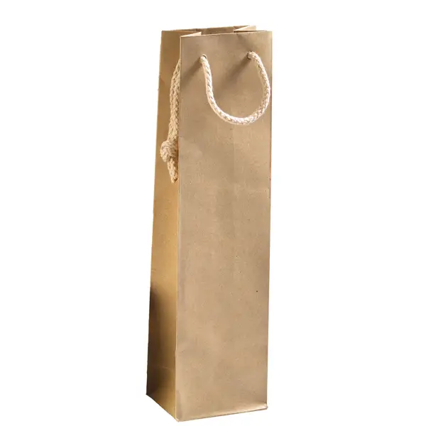 1x 12 shopper carta kraft 12x39+9cm avana portabottiglie
