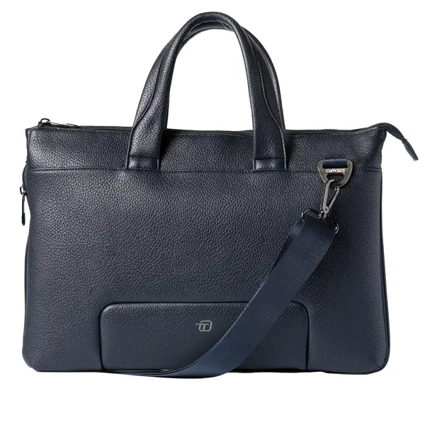 1x Borsa c/manici espandibile Gate Trended ecopelle dim.41x30x7cm blu InTempo
