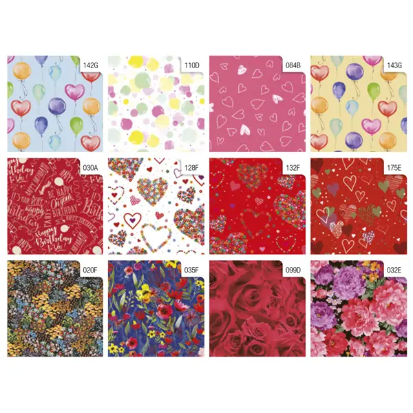 50x Rotolo carta regalo Fantasia 70X200cm Rex Sadoch