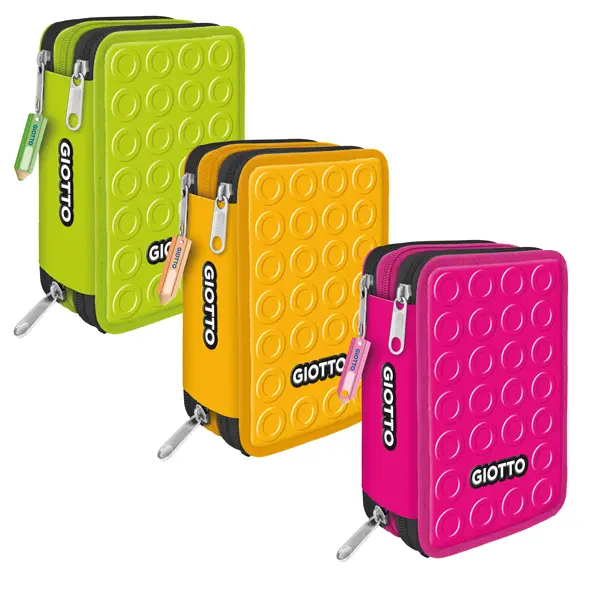 1x Astuccio 3 zip collezione Stilnovo colori neon assortiti Giotto