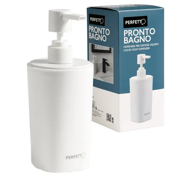 1x Dispenser sapone liquido Pronto Bagno 450ml bianco Perfetto