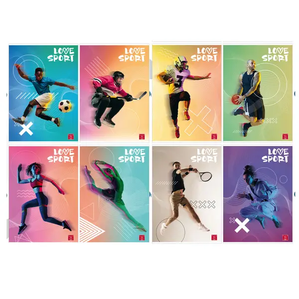 10x Maxiquaderno A4 80gr 40+2fg rigo di 3a Love Sport Pigna