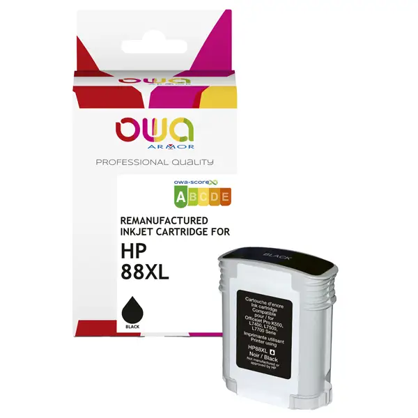1x Armor Cartuccia Nero per Hp 88XL-80 ml