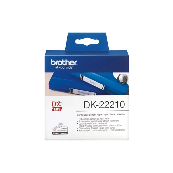 1x ROTOLO ETICHETTA CONTINUA 29MMX30,48MT NERO/BIANCO