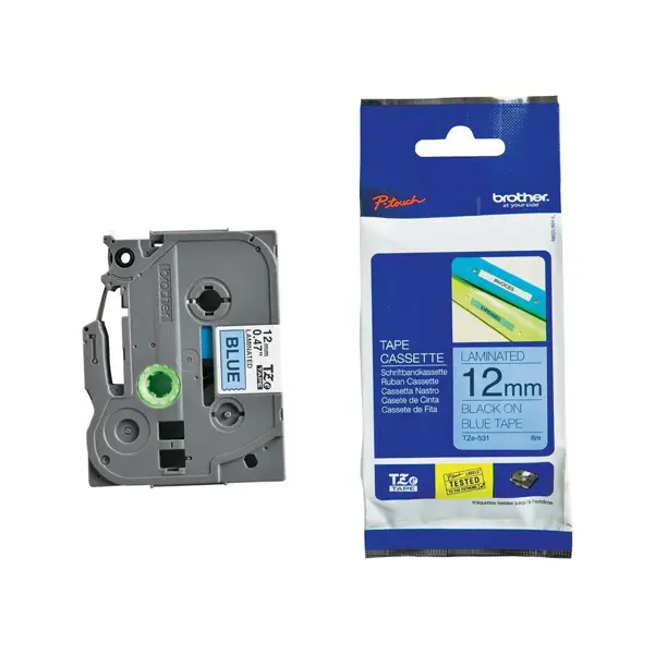 1x NASTRO BROTHER TZ-E531 12MMx8MT NERO/BLU