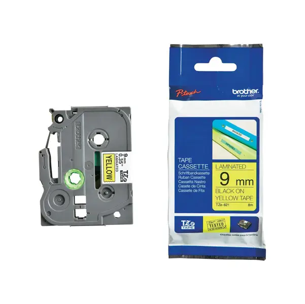 1x NASTRO TZe-621 9MMx8MT NERO/GIALLO