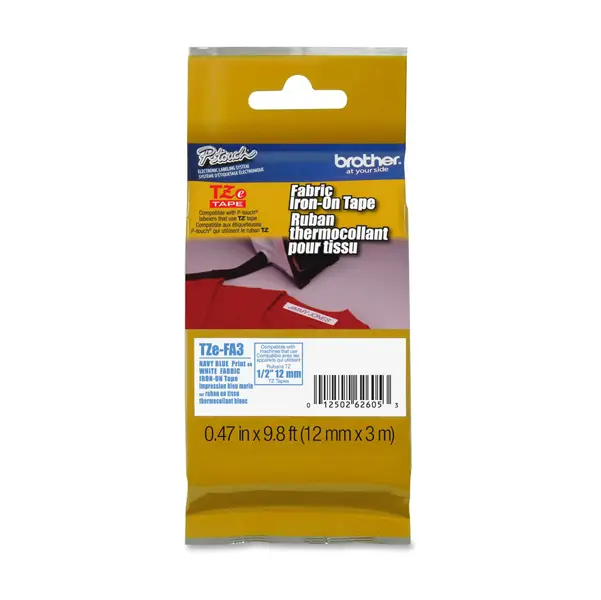 1x NASTRO BROTHER TZE-FA3 12MMx3MT BLU/BIANCO TESSUTO