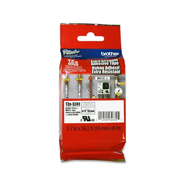 1x NASTRO LAM.CON ADESIVO RESIST.TZE-S241 18MMx8MT NERO/BIANCO