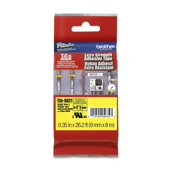 1x NASTRO LAM.CON ADESIVO RESIST.TZE-S621 9MMx8MT NERO/GIALLO