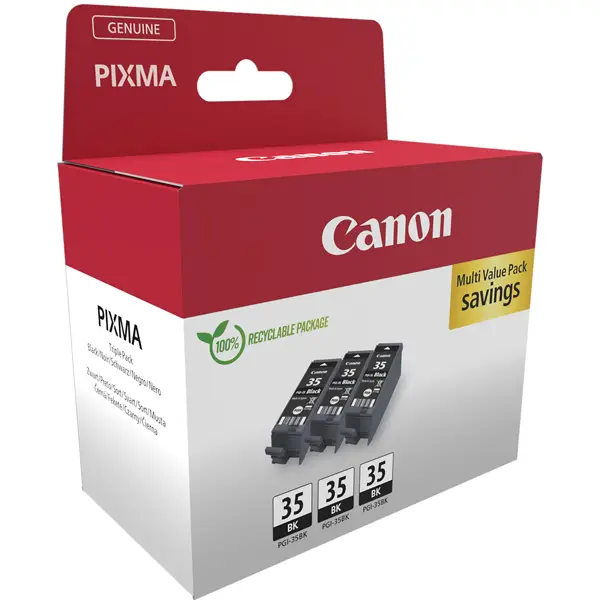 1x Canon Cartuccia Ink PGI-35 Nero (3 cartucce)