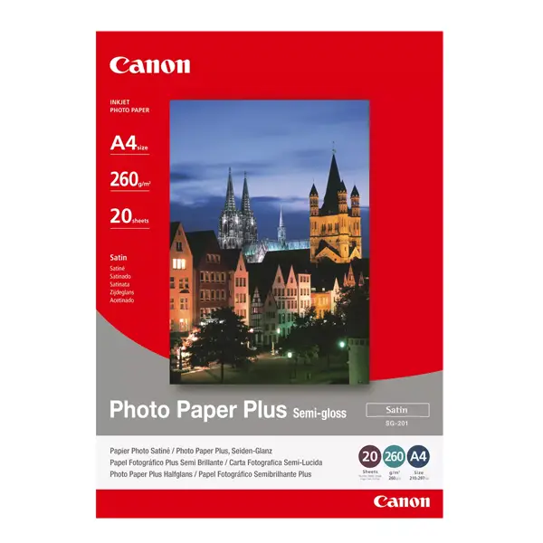 1x 20 FOGLI CARTA SEMILUCIDA SATINATA PER STAMPE FOTOGRAFICHE A COLORI SG-201 A4