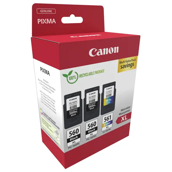 1x Canon Cartuccia Ink MultiPack PG-560XLx2/CL-561XL