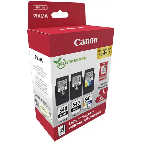 1x Canon Cartuccia Ink PG-540Lx2/CL-541XL+Conf. Fogli