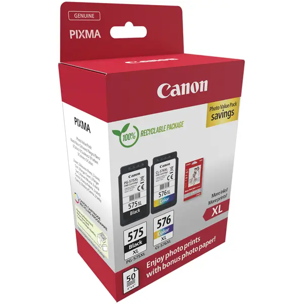 1x Canon Cartuccia Ink PG-575XL /CL-576XL +Conf. Fogli
