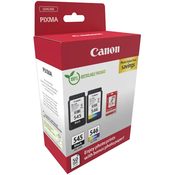 1x Canon Cartuccia Ink PG-545/CL-546+ Conf. Fogli