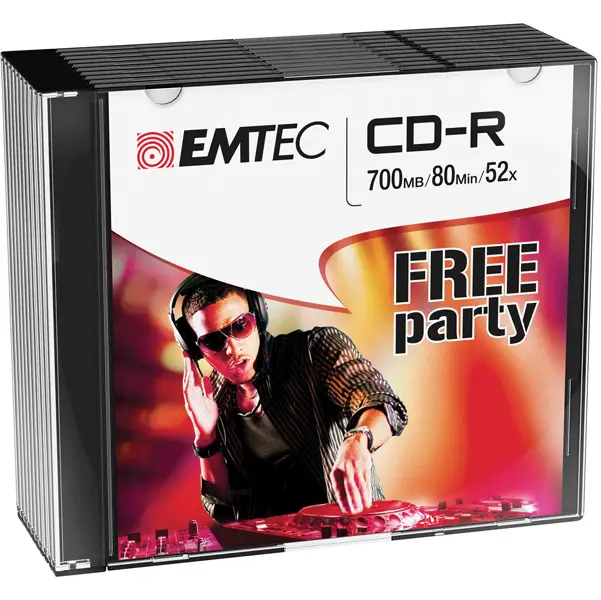 1x CD-R EMTEC 80MIN/700MB 52X SLIM CASE (kit 10pz)