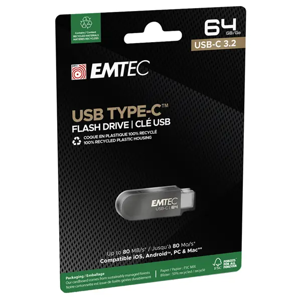 1x Emtec Memoria Type-C  C280 64GB