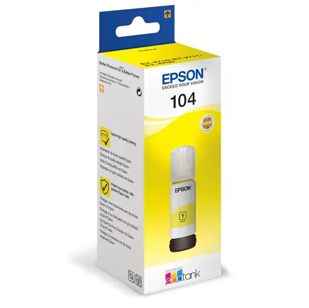 1x CARTUCCIA INCHIOSTRO 104, FLACONE GIALLO DA 65ML