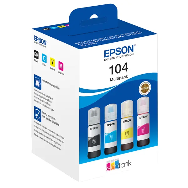 1x Epson ECOTANK 104 MULTIPACK BK/C/M/G
