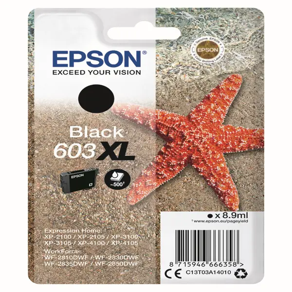 1x Cartuccia di inchiostro Epson Nero serie 603XL Stella Marina