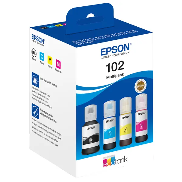 1x Epson ECOTANK 102 MULTIPACK BK/C/M/G